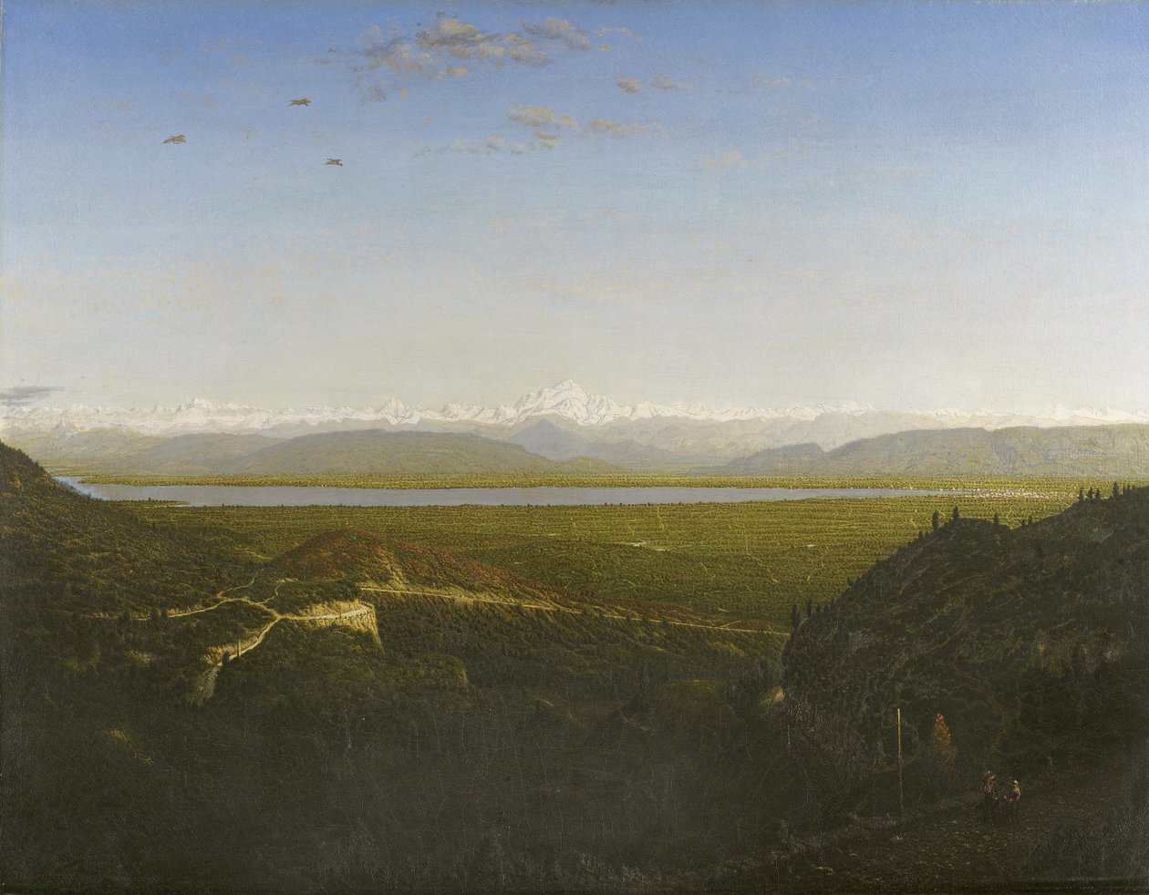 Vista del Mont Blanc, visto desde La Faucille, c.1865 de Pierre Etienne Theodore Rousseau