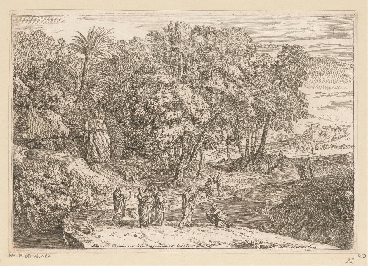 Paisaje arcádico con Cristo y la mujer cananea Suite de Paysages (título de la serie) de Théodore