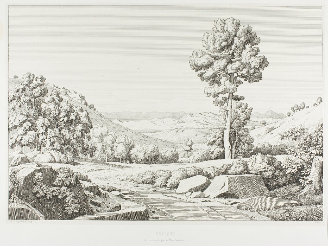 El Ática vista desde el monte Pentéli de Théodore Caruelle d