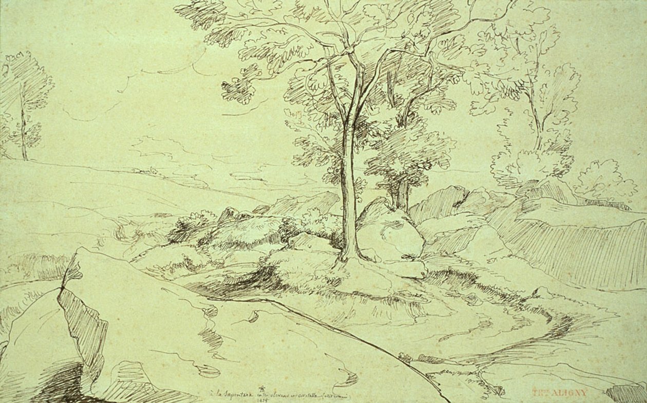 Vista de la Serpentara entre Olivano y Civitella de Théodore Caruelle d