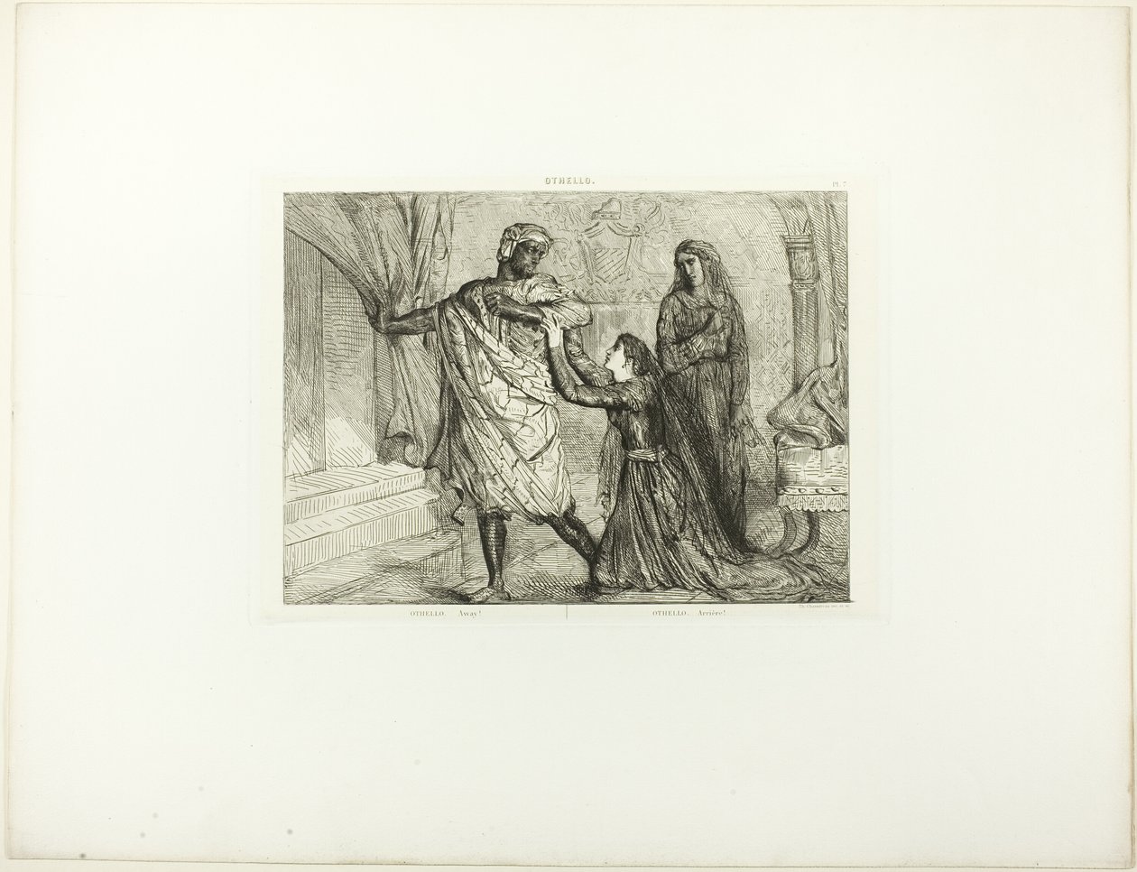 ¡Vete!, lámina 7 (acto 3, escena 4) de Otelo de Théodore Chassériau