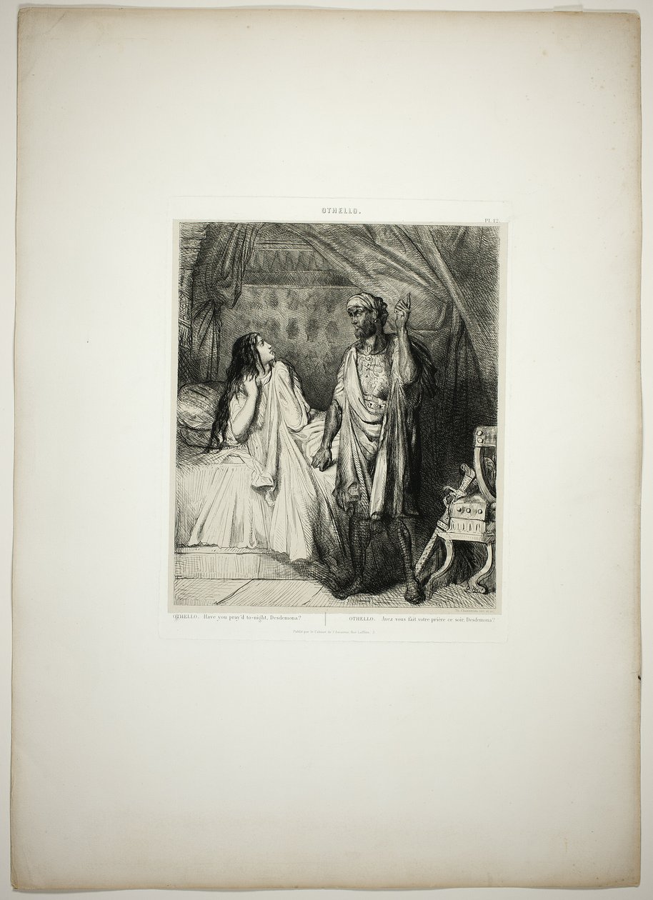 ¿Has rezado esta noche, Desdémona, plato doce de Otelo. de Théodore Chassériau