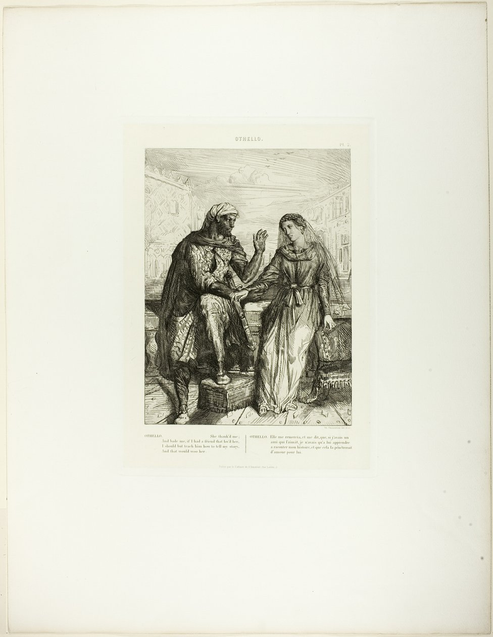 Ella me agradeció, lámina 2 (acto 1, escena 3), de Othello de Théodore Chassériau