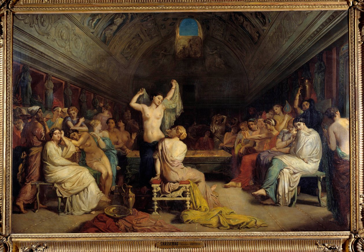 Tepidarium. Mujeres reunidas en la parte de los baños calientes en la antigua Roma de Théodore Chassériau