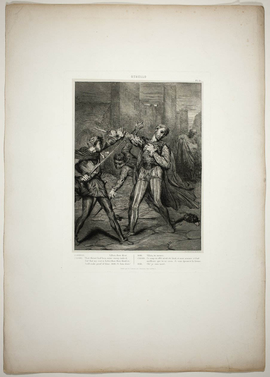 Villain, Thou Diest, plato diez de Otelo de Théodore Chassériau