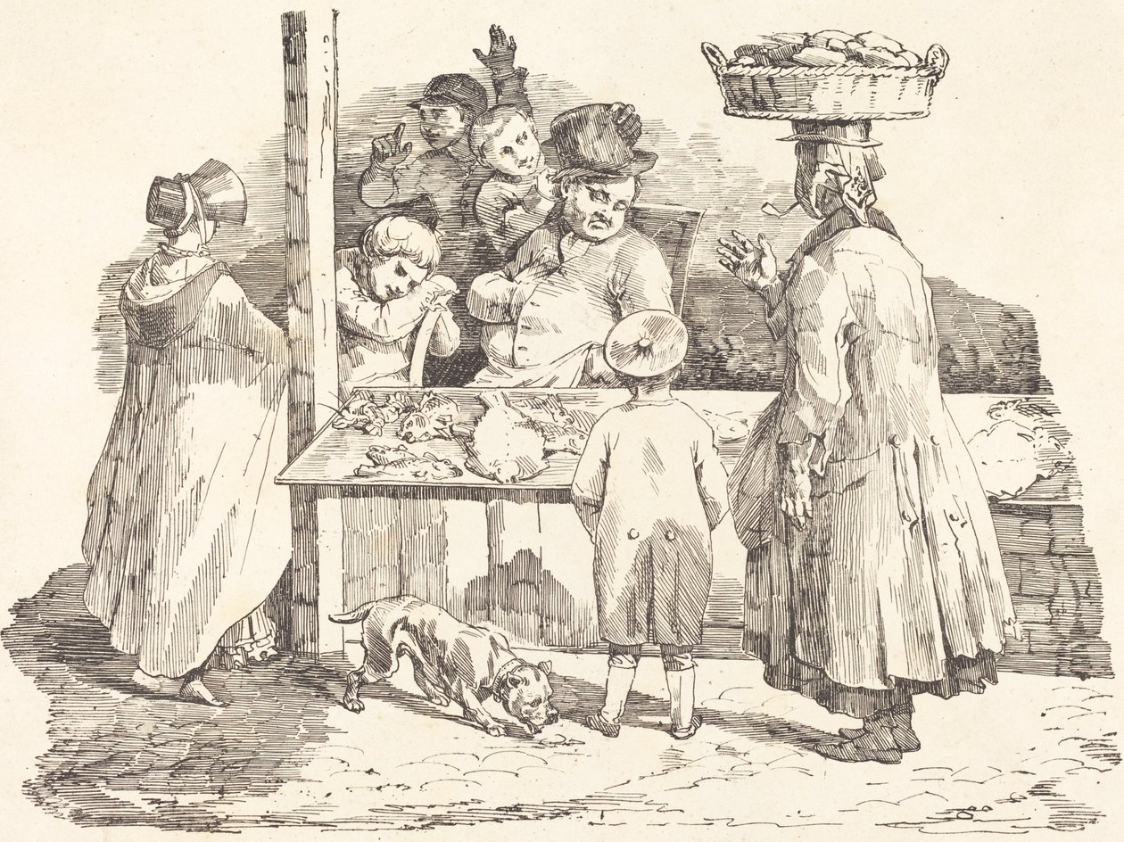 El pescadero dormido de Théodore Gericault and Nicolas Toussaint Charlet