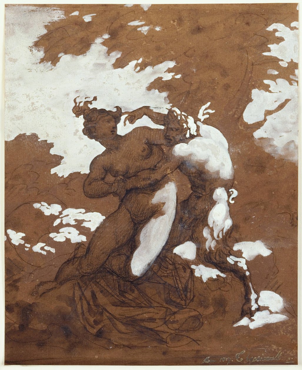 Géricault - Sátiro y ninfa, 1817 de Theodore Gericault