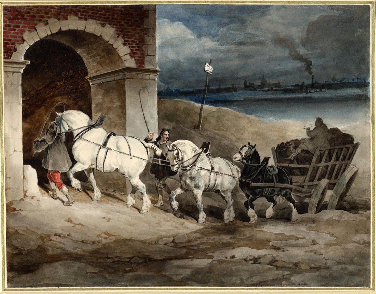 Géricault - El carro de carbón, o Le Chariot, Route de Londres, c.1821, 1968,0210.28 de Theodore Gericault