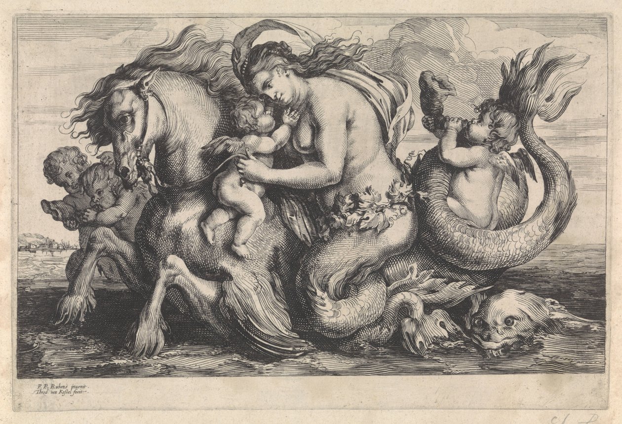 Triunfo de Galatea Figuras mitológicas (título de la serie) de Théodorus van Kessel