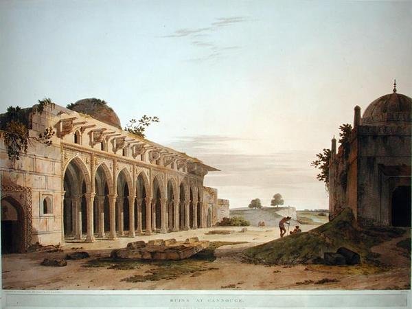 Ruinas en Cannouge, publicado en 1802 de Thomas und William Daniell