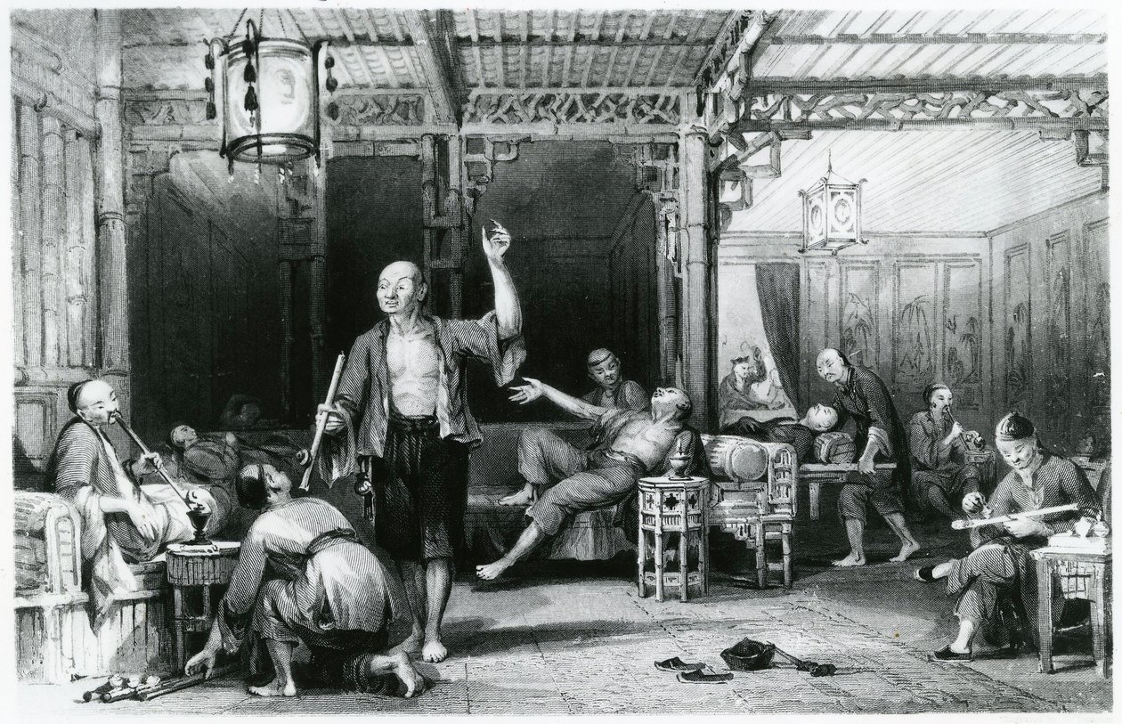 Fumadores de Opio Chinos, 1843 de Thomas Allom