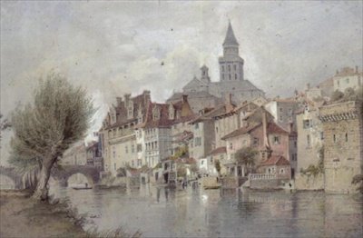 Perigeaux en la Isla, Basses-Pyrénées de Thomas Allom