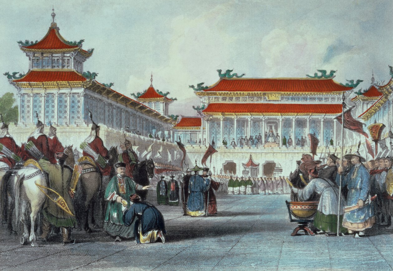 El Emperador Teaon-Kwang Revisando sus Guardias, Palacio de Pekín, de 