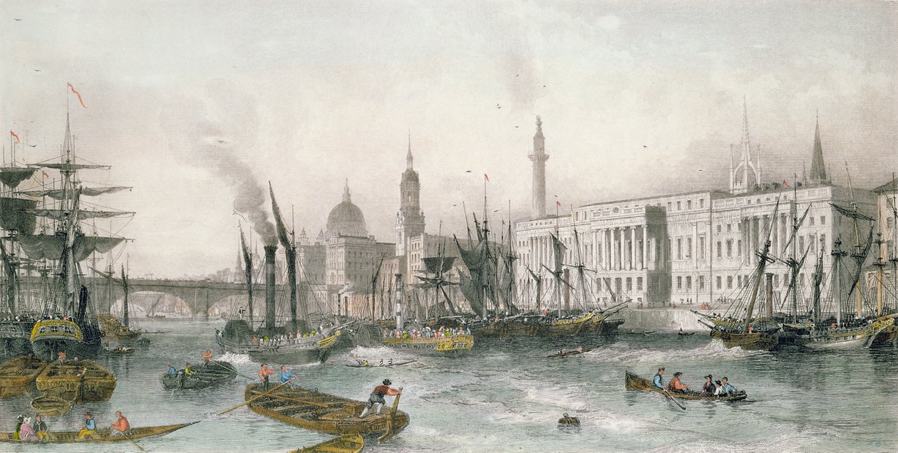 El puerto de Londres de Thomas Allom