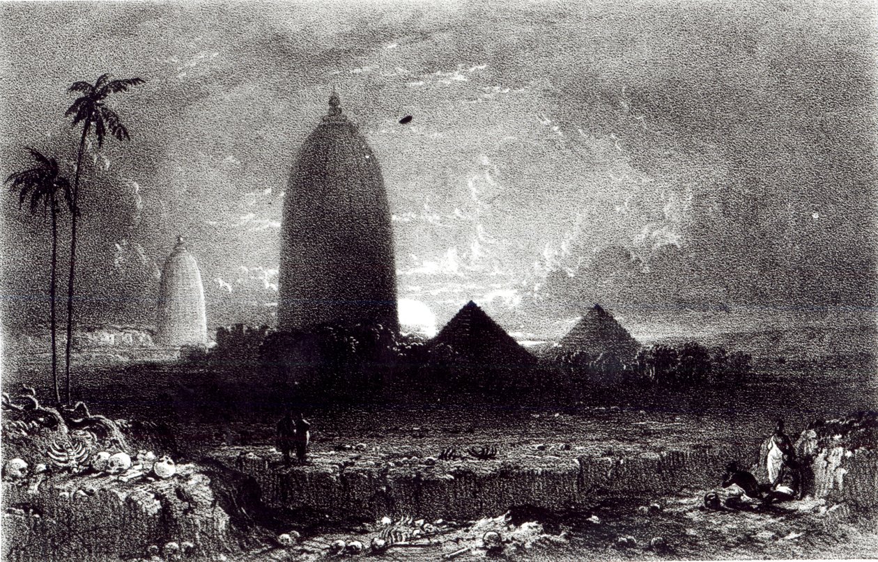 Templo de Jagannath, grabado por A. Picken, 1837 de Thomas Bacon