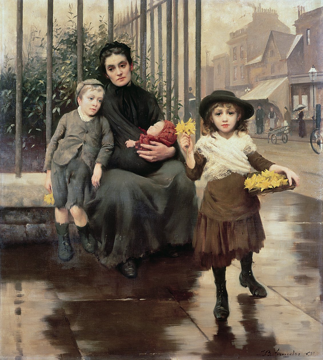 El pellizco de la pobreza, 1891 de Thomas Benjamin Kennington