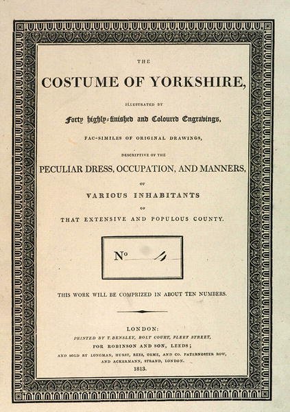 Portada de El Traje de Yorkshire, Parte IV por George Walker, 1813 de Thomas Bensley