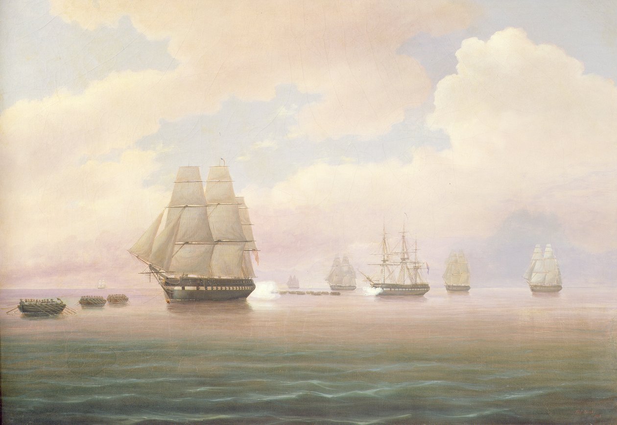 Escape de la Fragata U.S. Constitution, 1838 de Thomas Birch