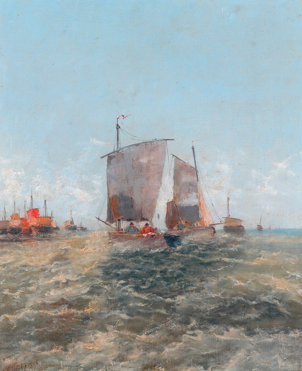 Frente a la costa holandesa, 1896 de Thomas Bush Hardy
