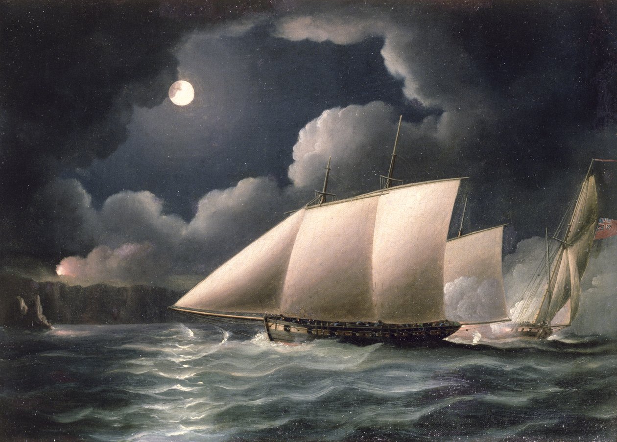 Contrabandistas y Revenue Cutter de Thomas Buttersworth