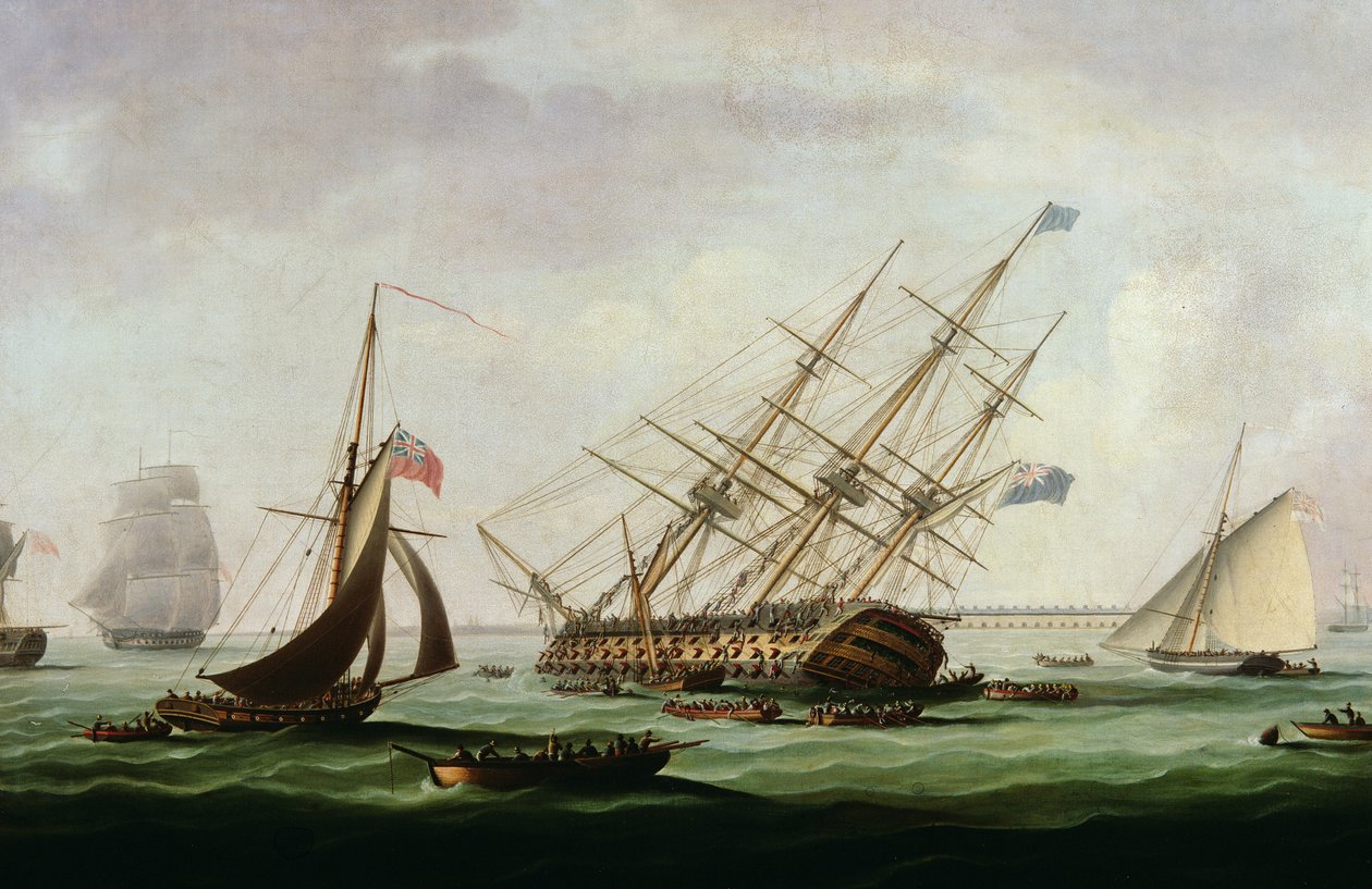 El hundimiento del Royal George de Thomas Buttersworth