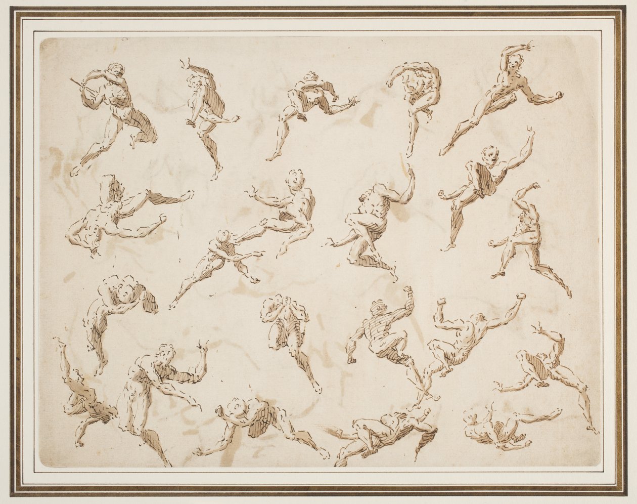 Hoja de estudios de figuras de Thomas Carwitham