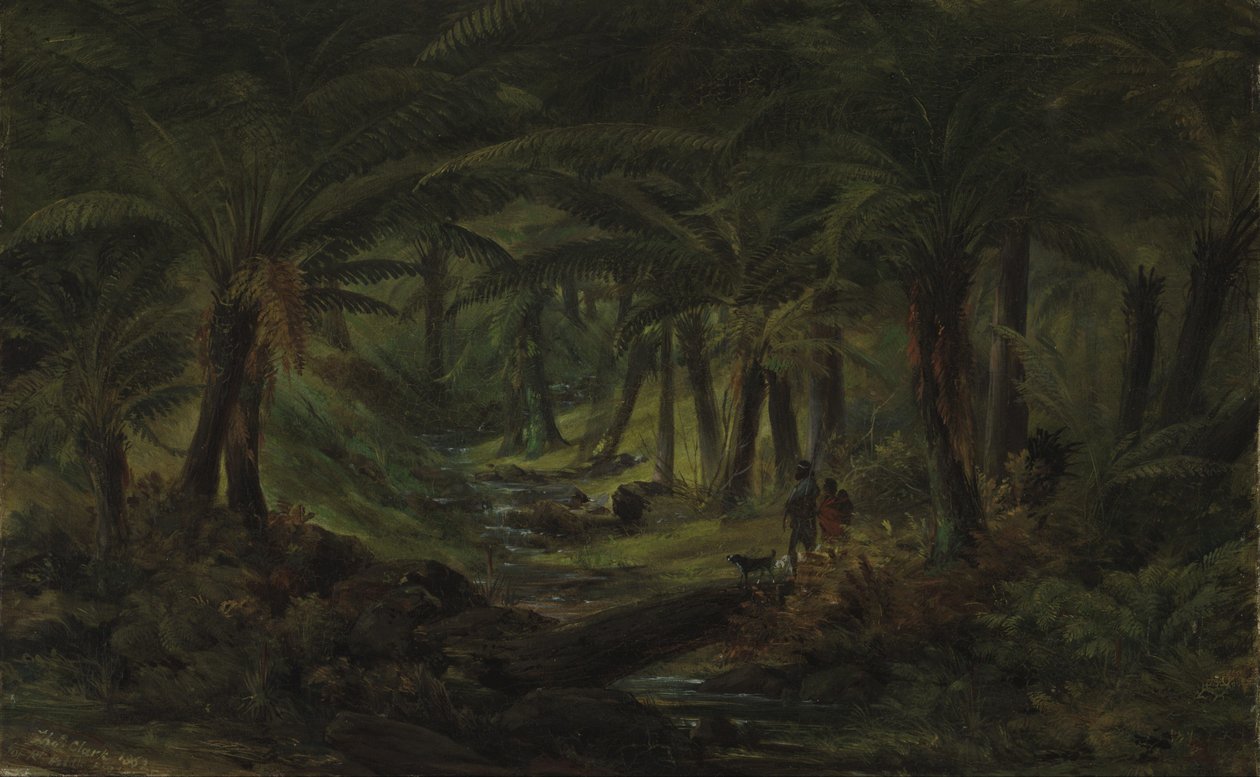 Quebrada de helechos con familia aborigen de Thomas Clark