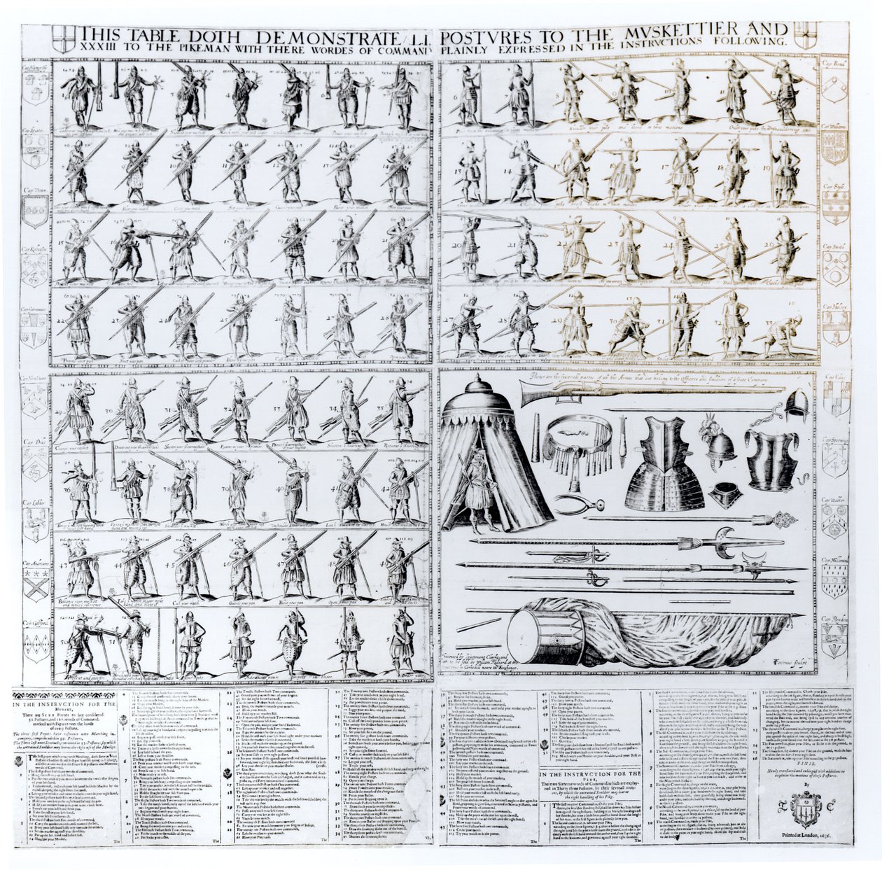Instrucciones y demostración de posturas para mosqueteros y piqueros, 1636 de Thomas Cockson