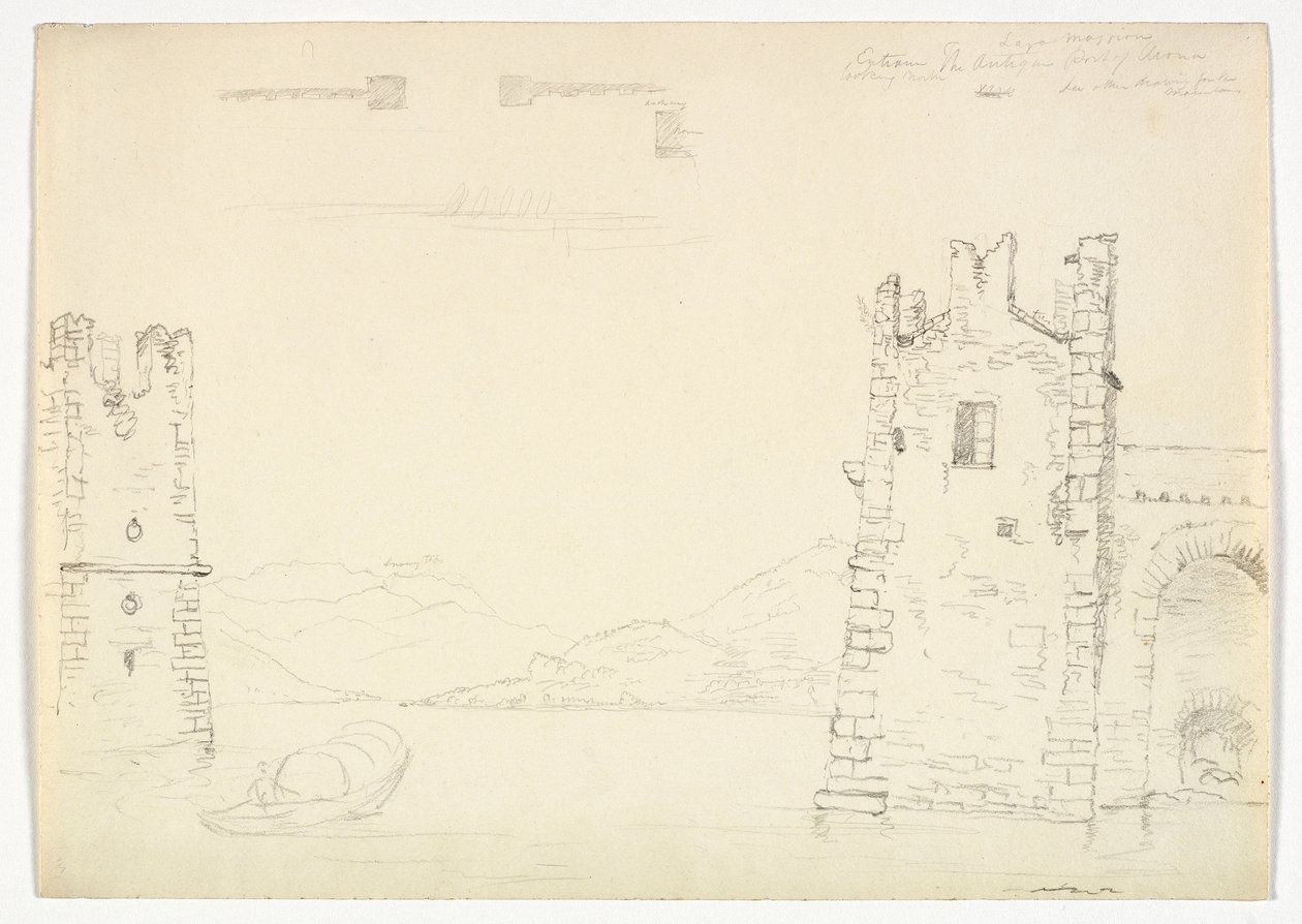 Puerto antiguo de Arona, Lago Maggiore, 1842 de Thomas Cole