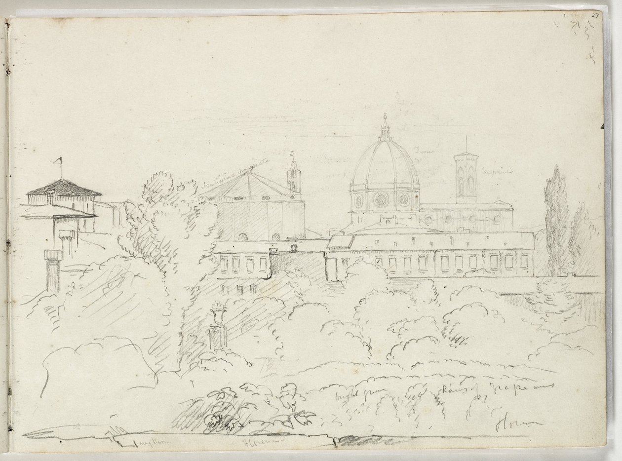 Florencia con vistas del Duomo y Campanile, 1831 de Thomas Cole
