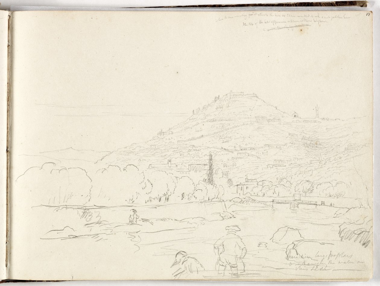 Boceto de colina, ribera y figuras, 1831 de Thomas Cole