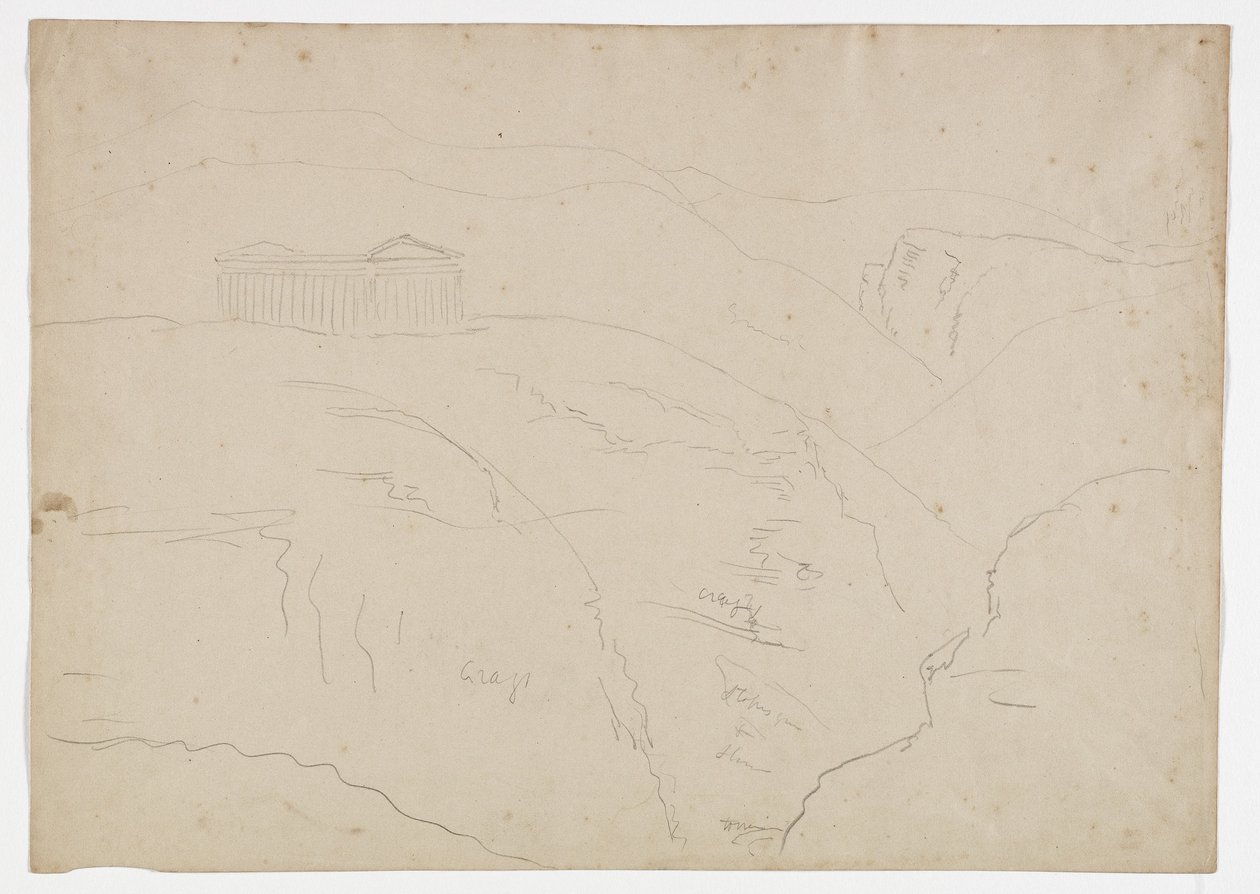 Templo en Segesta, Sicilia, 1842 de Thomas Cole
