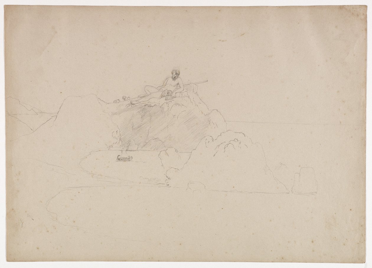 Ulises y sus compañeros llegando a la bahía cerca de la cueva de Polifemo, c.1842 de Thomas Cole