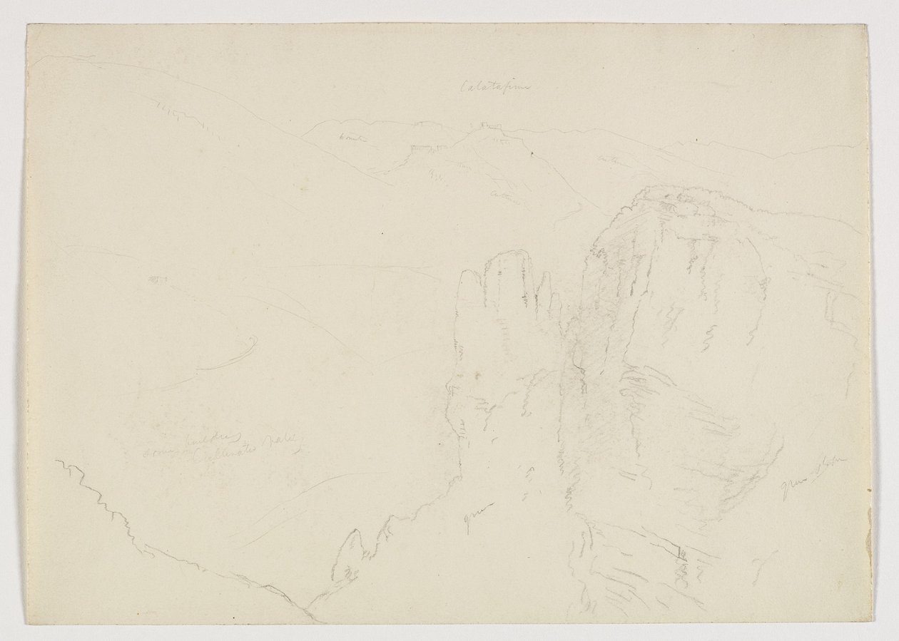 Vista de Calatafimi desde Segesta, Sicilia, 1842 de Thomas Cole