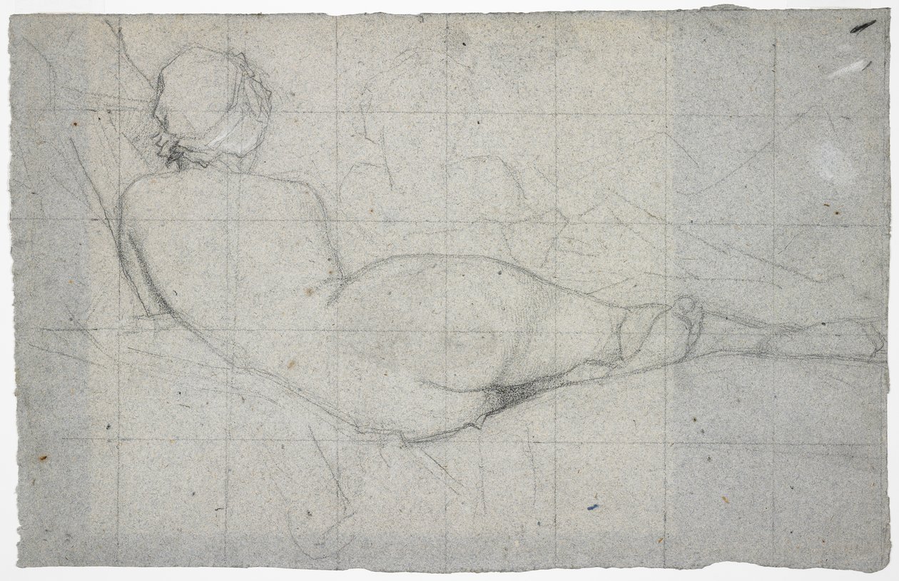 Desnudo Femenino Recostado y Estudio Parcial de una Segunda Figura Femenina, c.1855-60 de Thomas Couture