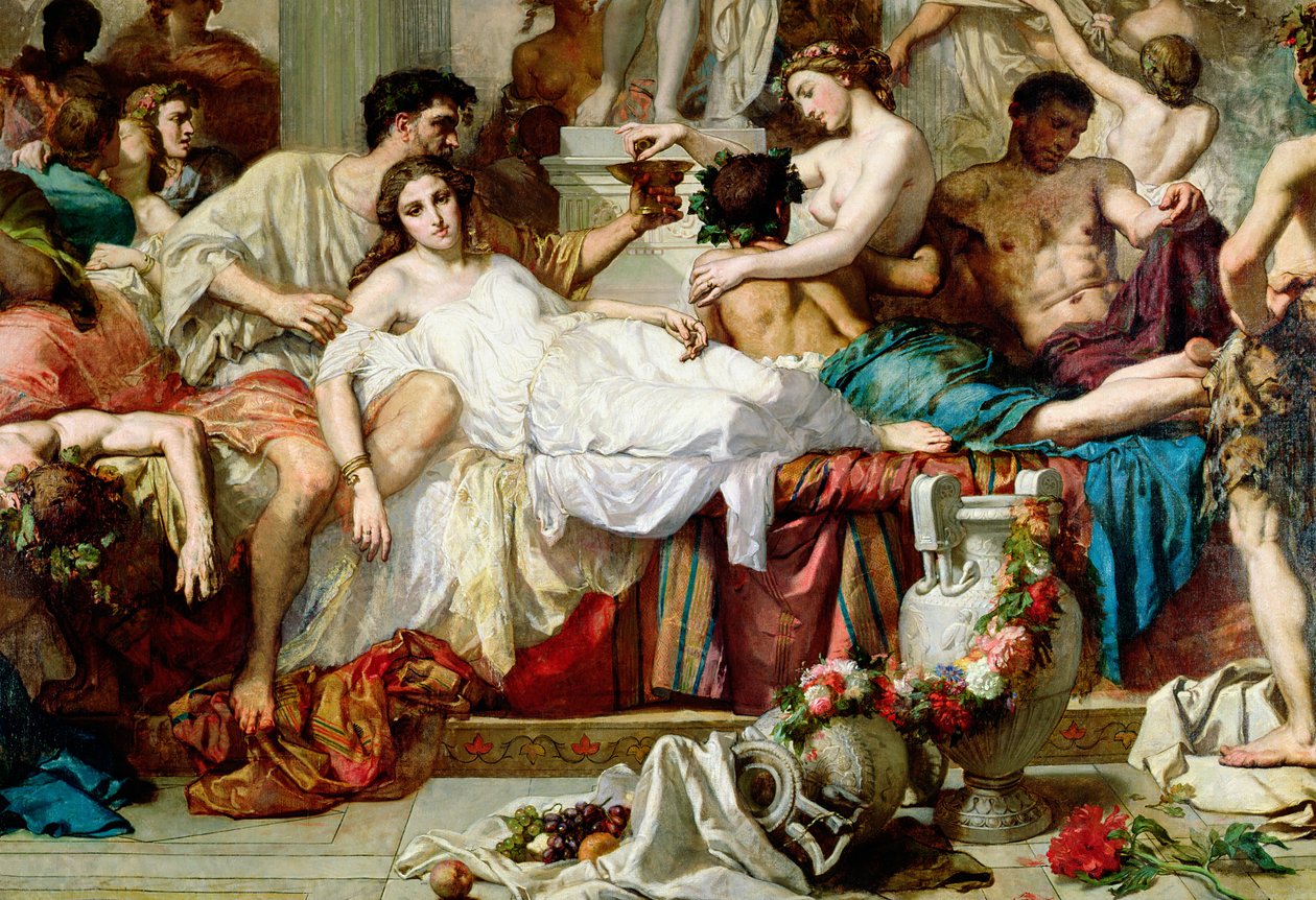 Los romanos de la decadencia (detalle) de Thomas Couture