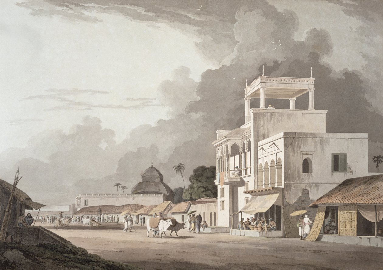 Vista en la Calle Chitpore, Calcuta, placa II de 