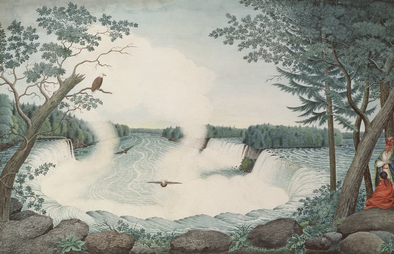 Cataratas del Niágara desde arriba, c.1766 de Thomas Davies