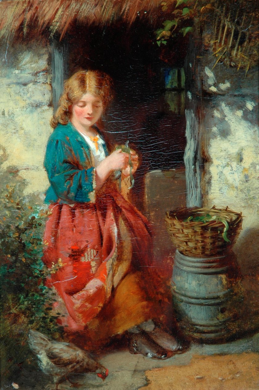 Mujer en la puerta de una cabaña, 1851-93 de Thomas Faed