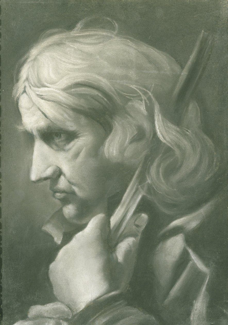 Un hombre apoyado en un bastón, c.1760 de Thomas Frye