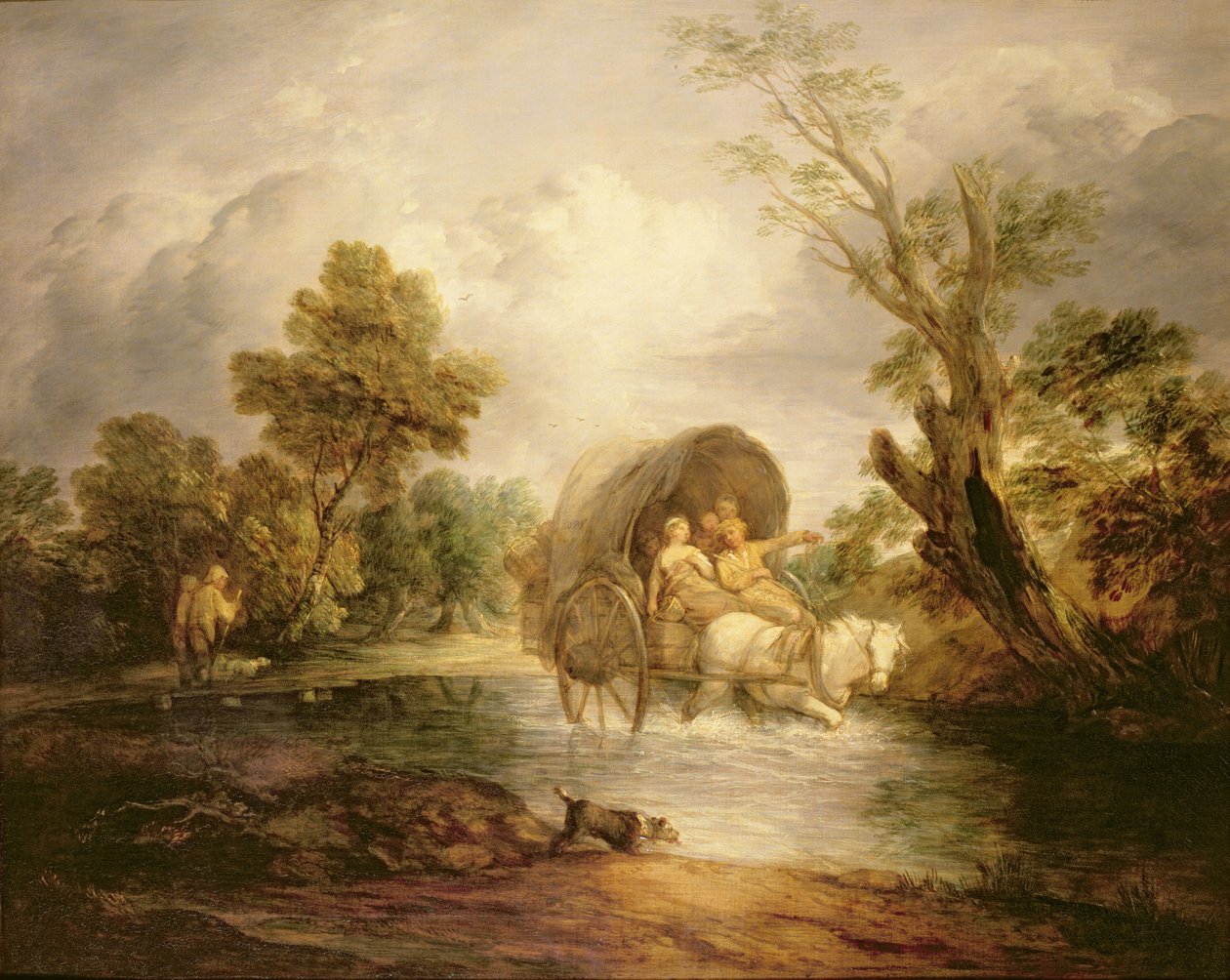 Un carro de campo cruzando un vado, c.1786 de Thomas Gainsborough