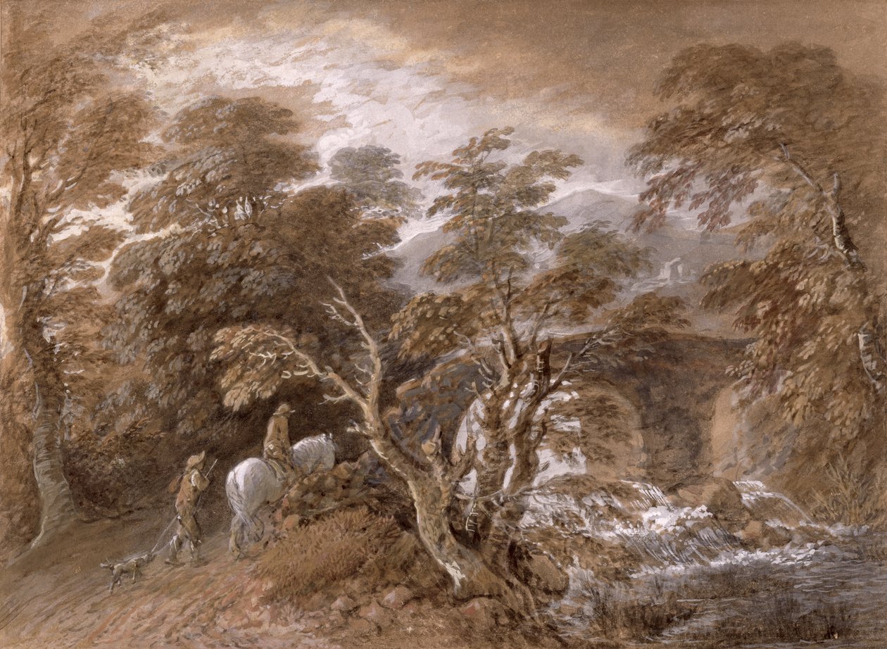 Una piscina en el bosque con rocas y plantas, c.1765-70 de Thomas Gainsborough