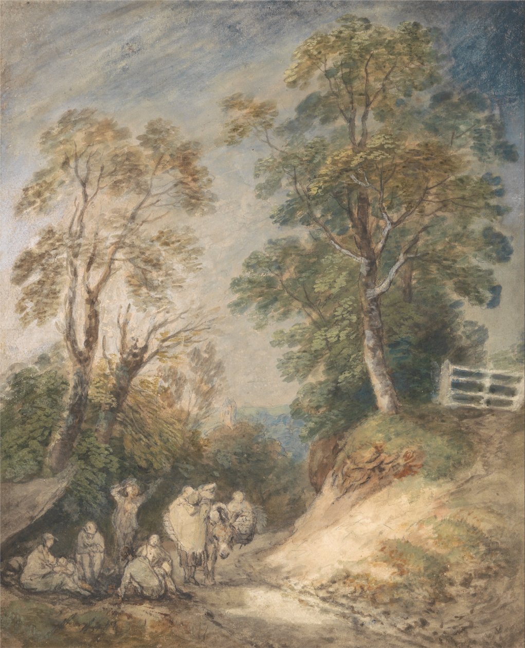 Camino rural con gitanos descansando de Thomas Gainsborough
