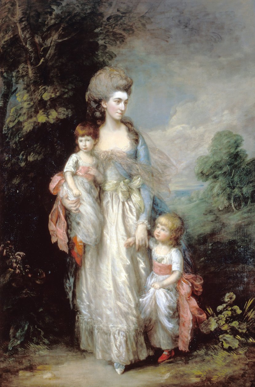 Sra. Elizabeth Moody con sus hijos Samuel y Thomas de Thomas Gainsborough