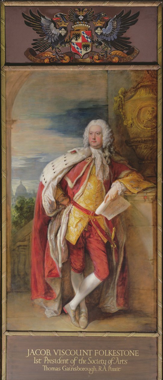 Retrato de Jacob Bouverie, Primer Vizconde de Folkestone y Primer Presidente de la Sociedad de Artes, 1776 de Thomas Gainsborough