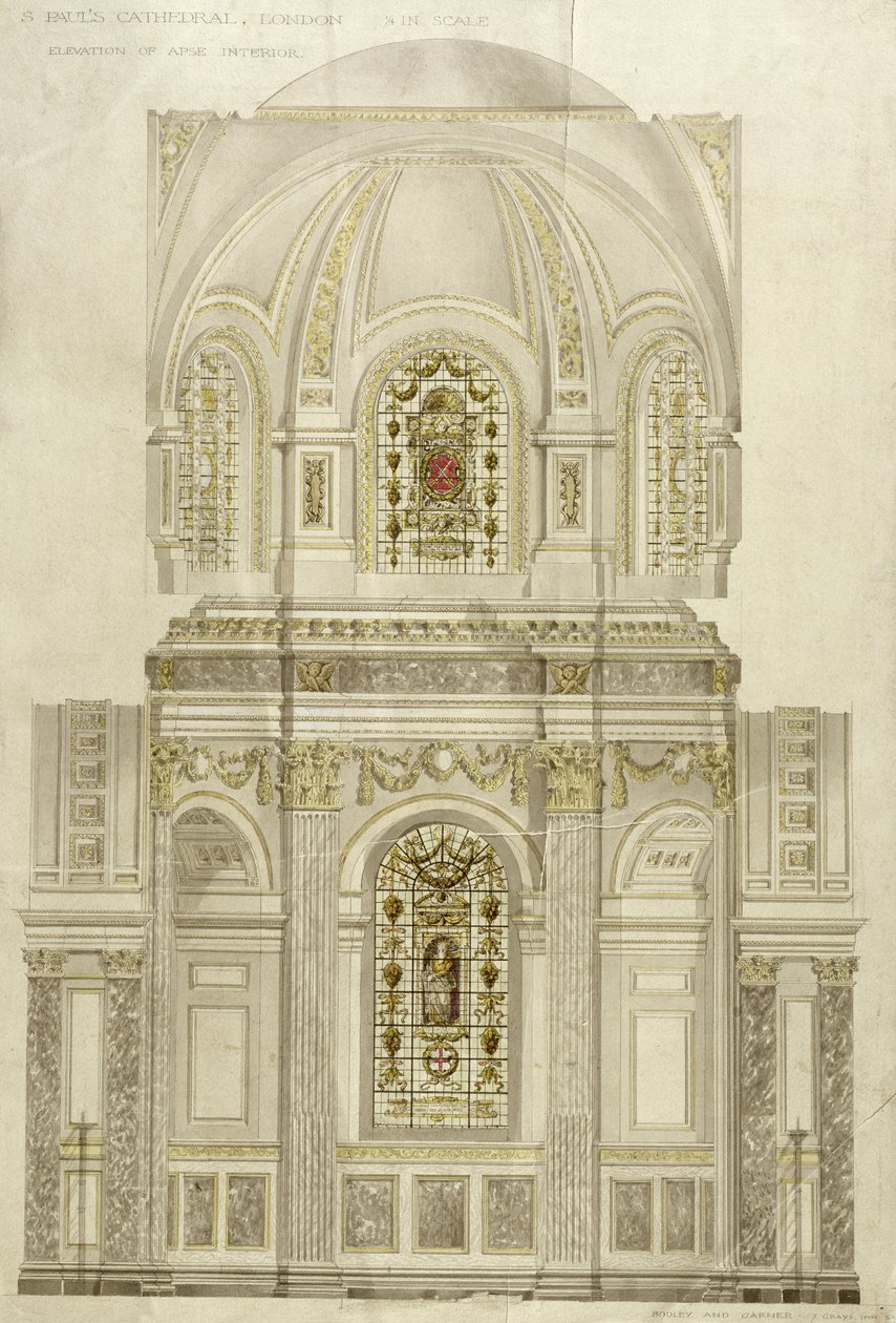 Esquema decorativo para el ábside de la Catedral de San Pablo, finales del siglo XIX de Thomas Garner