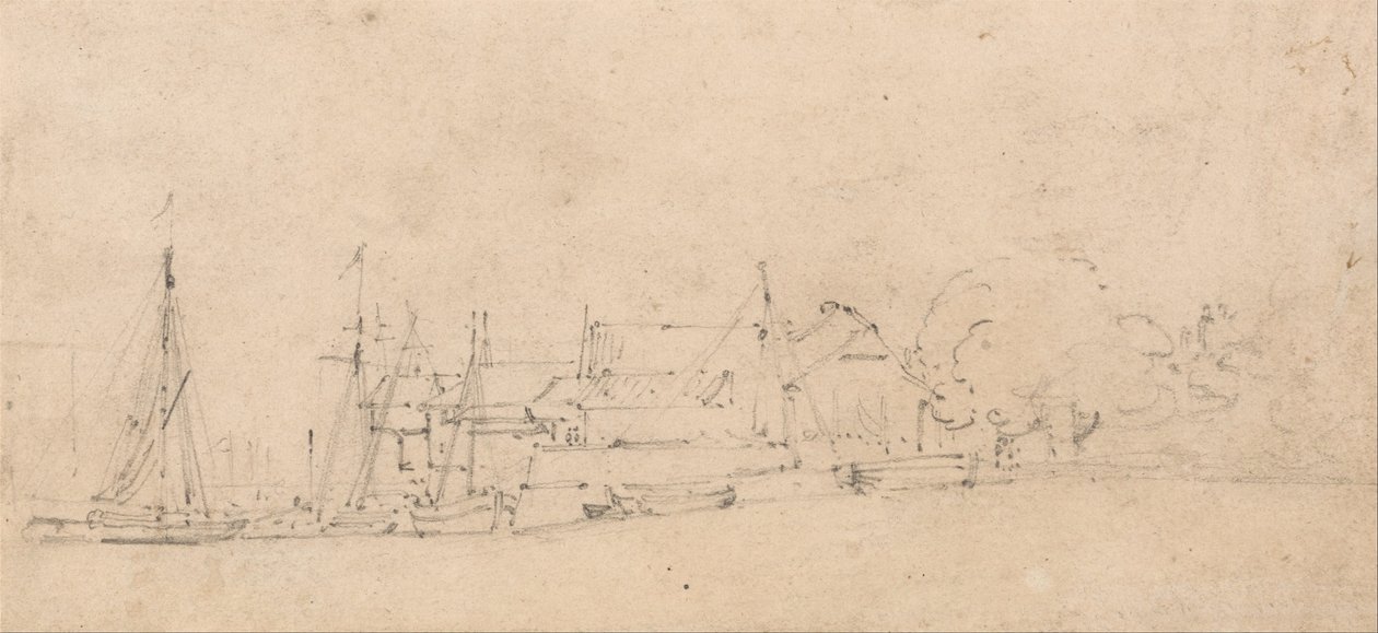 Bristol - Boceto de barcos y edificios de Thomas Girtin