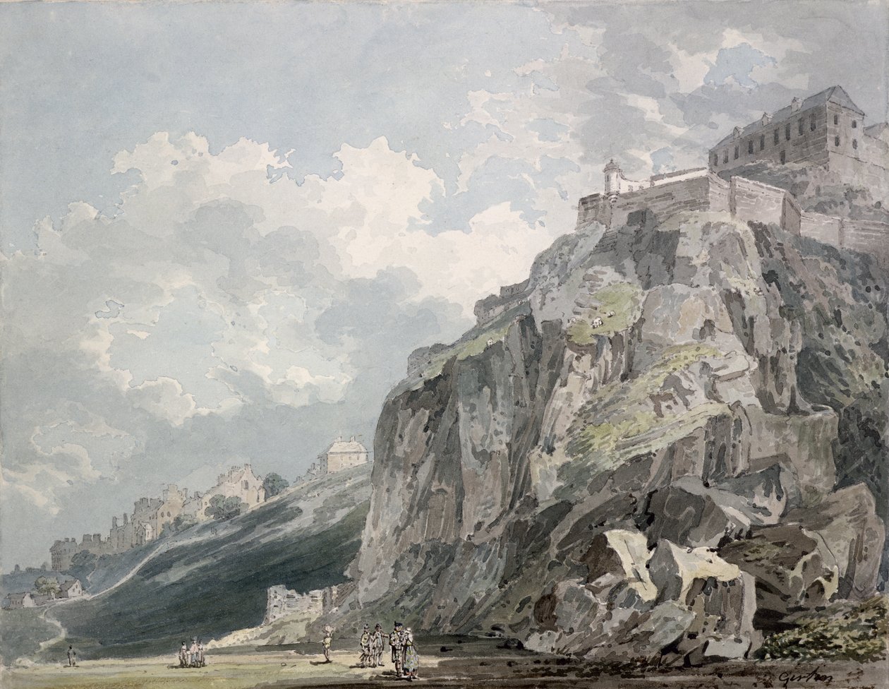No.1187 La Roca del Castillo, Edimburgo, c.1793 de Thomas Girtin