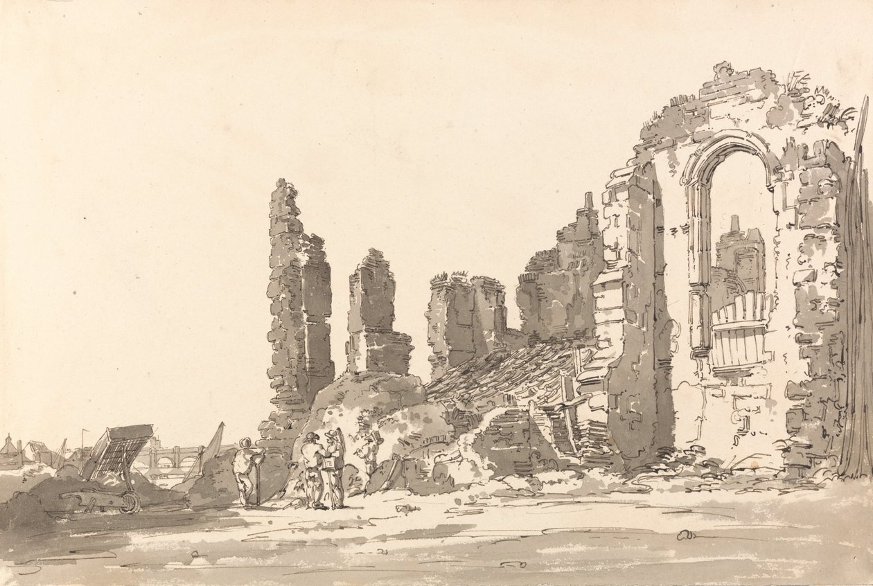 Ruinas del Palacio Savoy, Londres de Thomas Girtin