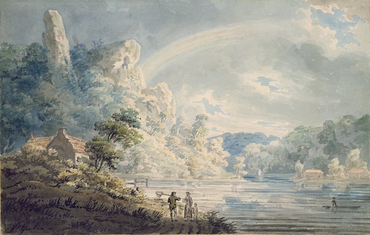 Escena cerca del Nuevo Weir, Monmouthshire de Thomas Girtin